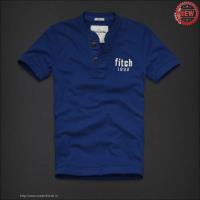 heren abercrombie and fitch henley tee korte t-shirt blauw 1892 Shop Hoenzadriel 70atk901